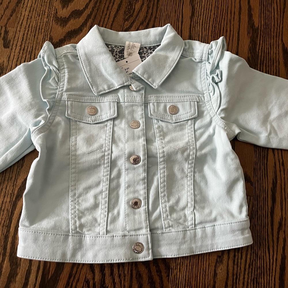 NWT ruffle shoulder “Jean” jacket